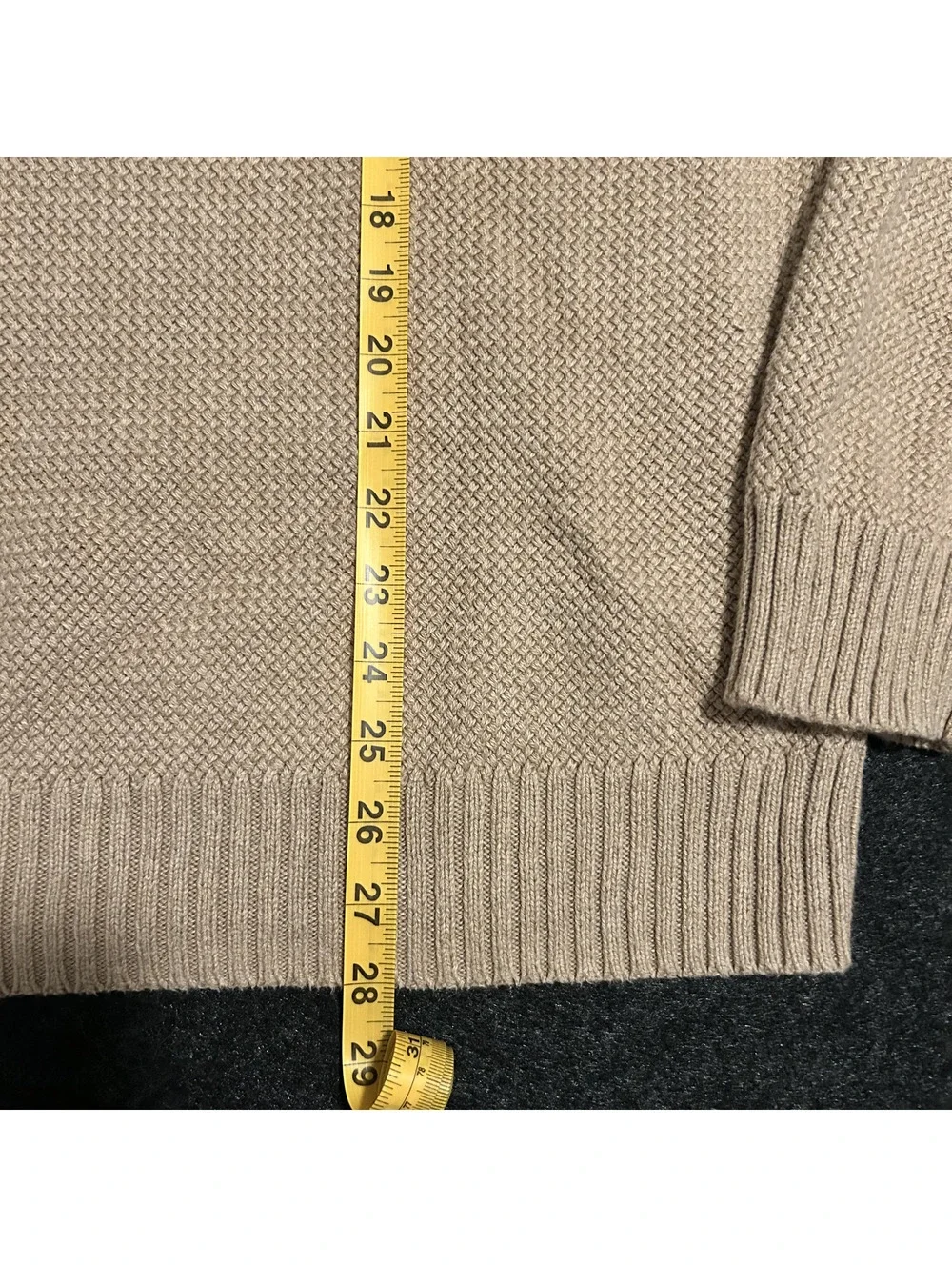J.Crew Pullover Crewneck Sweater Mens Tan Beige Chunky Waffle Knit Size Large